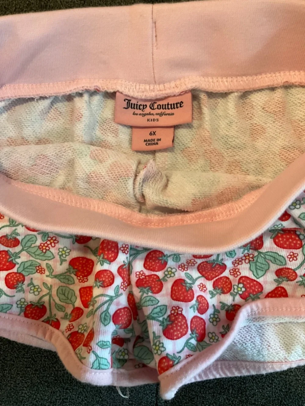 EUC Juicy Couture Strawberry Print Matching Short Set Size 6X